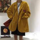 Embroidered Button Jacket Yellow - One Size