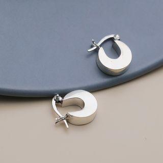 925 Sterling Silver U-shape Dangle Earring Earring - 1 Pair - Silver - One Size