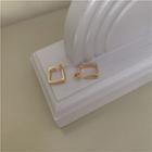 Alloy Square Earring 1 Pair - S925silver Earrings - One Size