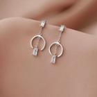 Rhinestone Geometric Sterling Silver Dangle Earring 1 Pair - Silver - One Size