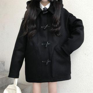 Toggle-button Padded Jacket Black - One Size