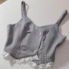 Double Breasted Plaid Camisole Top