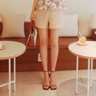 Linen Blend Flat-front Shorts