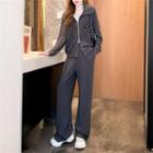 Set: Straight Leg Dress Pants + Zipped Jacket