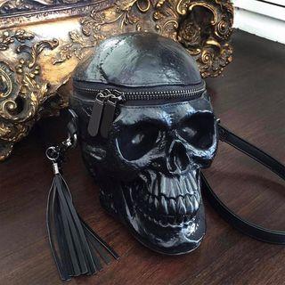 Skull Crossbody Bag Black - Black
