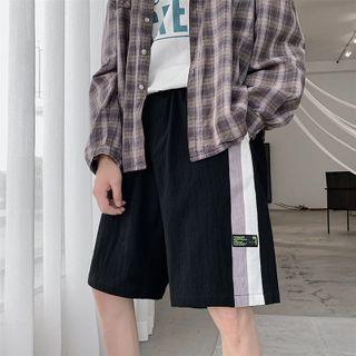 Color Block Panel Straight Leg Shorts