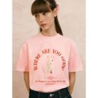 Letter Bunny-printed T-shirt