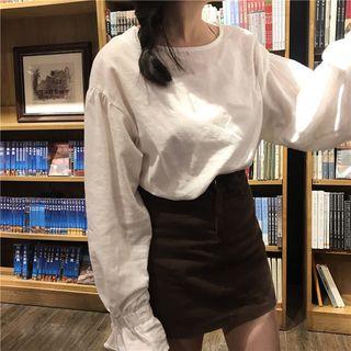 Crew-neck Blouse Blouse - One Size