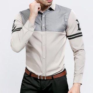 Contrast Stripe Color Block Shirt