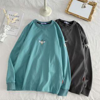 Long-sleeve Printed Applique Sweatshirt