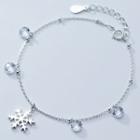 925 Sterling Silver Snowflake Bracelet Silver - One Size