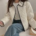 Collared Piped Quilted Jacket