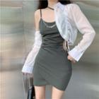 Long-sleeve Shirt / Sleeveless Sheath Dress
