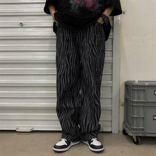 Zebra Print Straight Leg Pants