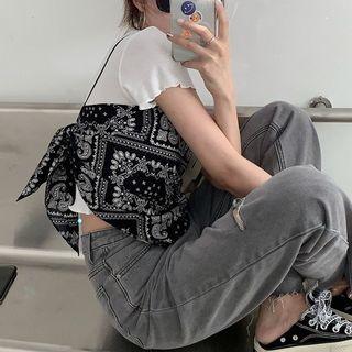 Short-sleeve T-shirt / Patterned Camisole Top