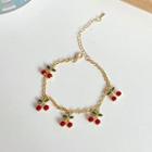 Cherry Dangle Hoop Earring / Charm Bracelet Bracelet - One Size