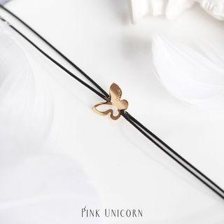 Alloy Butterfly Choker Black - One Size