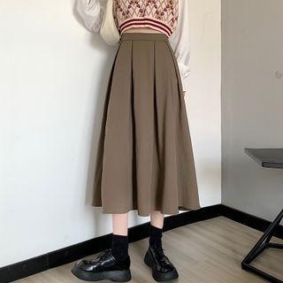 High-waist A-line Accordion Pleat Semi Skirt