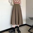 High-waist A-line Accordion Pleat Semi Skirt