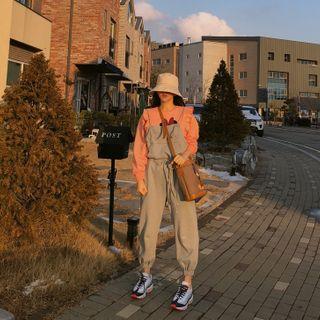 Adjustable-strap Jogger Suspender Pants