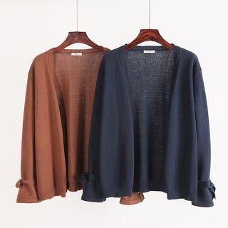 Bow-sleeve Plain Basic Sweater