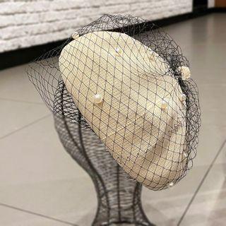 Embellished Fishnet Beret