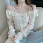 Long-sleeve Cold Shoulder Lace Top