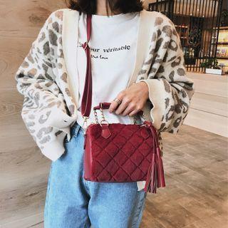 Tassel Fleece Crossbody Bag