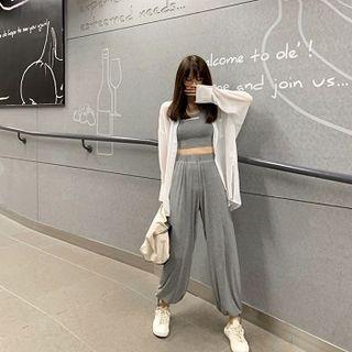 Plain Shirt / Lettering Camisole Top / Sweatpants