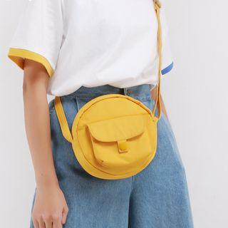 Plain Crossbody Round Bag Yellow - One Size