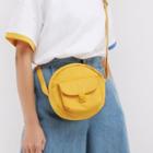 Plain Crossbody Round Bag Yellow - One Size