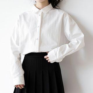 Long-sleeve Penguin Embroidered Shirt