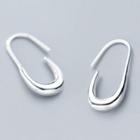 925 Sterling Silver Polished Oval Earring 1 Pair - S925 Silver - Silver - One Size