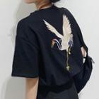 Red-crowned Crane Embroidered Short-sleeve T-shirt