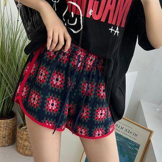 Contrast-trim Patterned Shorts