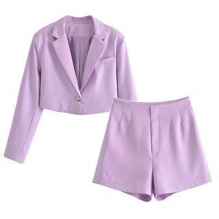 Cropped Blazer / High Waist Shorts / Set