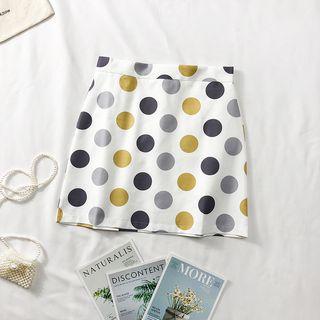 High-waist Dotted Pencil Skirt