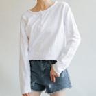 Long-sleeve Plain T-shirt White - One Size