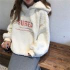 Fleece Hooded Print Pullover