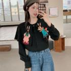 Long Sleeve Rabbit Embroidered Shirt