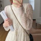 Long-sleeve Lace Cut-out Dress