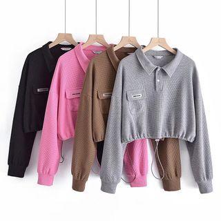 Polo Neck Sweatshirt / High Waist Straight Leg Jogger Sweatpants / Set