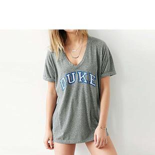 Short-sleeve Lettering V-neck T-shirt