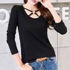 Cross Strap Long-sleeve T-shirt