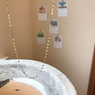 925 Sterling Silver Necklace L258 - Gold - One Size