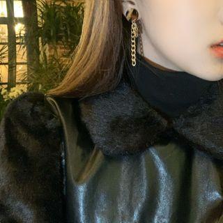 Leopard Print Chain Drop Earring 1 Pair - Gold - One Size