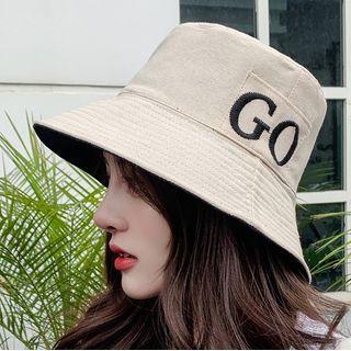 Double-sided Lettering Embroidered Bucket Hat