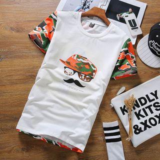 Camouflage Panel Short-sleeve T-shirt