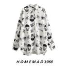 Long-sleeve Skull Print Blouse