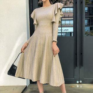 Flutter A-line Rib Knit Dress
